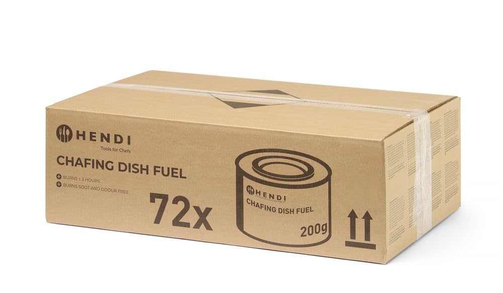 HENDI Brennpaste, 72 Stück, ruß- und geruchlos, Brenndauer ± 3 Stunden, Brenngel, Fire Paste, für Wärmebehälter, zum Warmhalten von Speisen, für Chafing Dish, 200gr