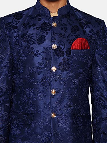 Image of WINTAGE Men's Emroidered Velvet Green Bandhgala