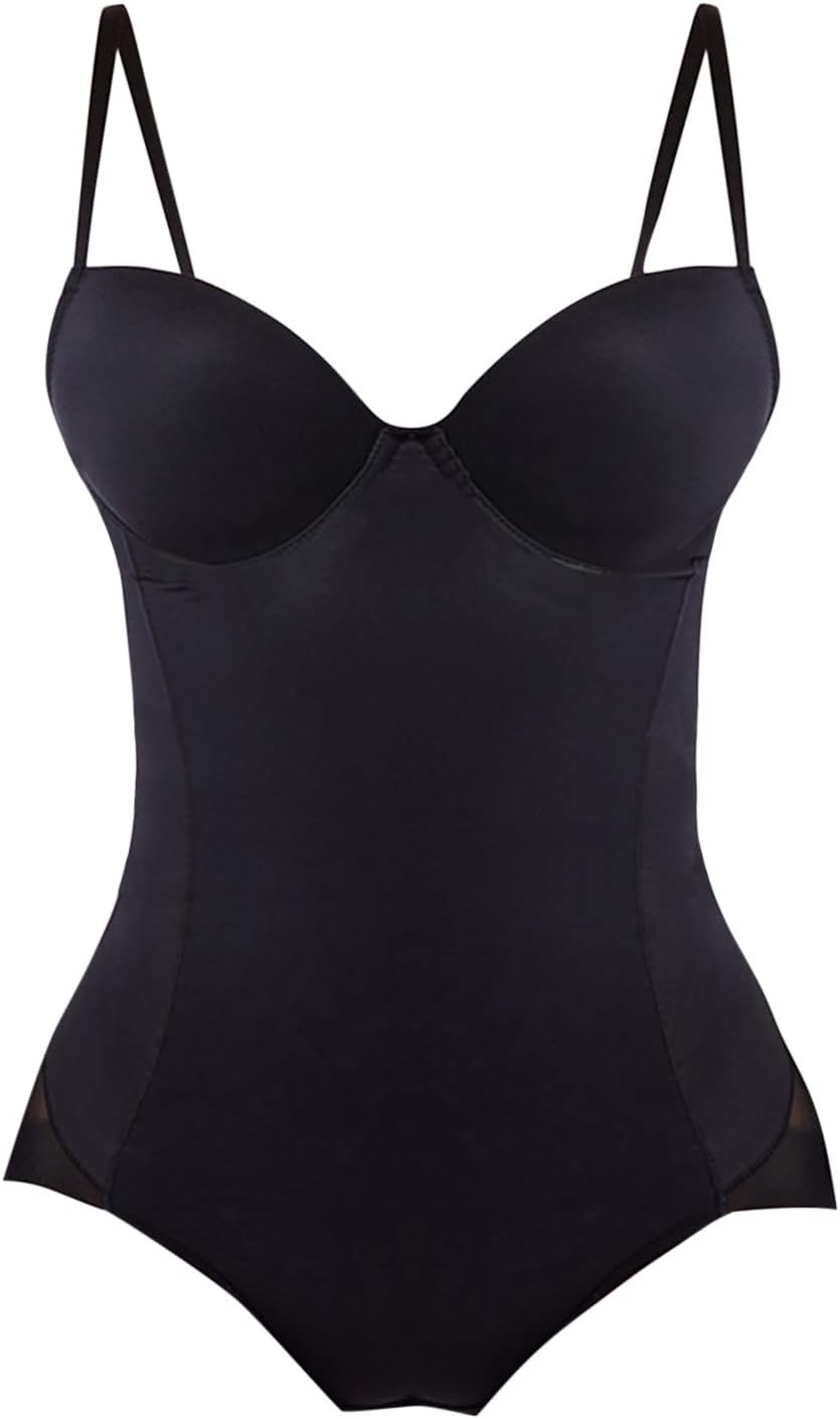 GenericOktoberfest Damen T Shirt BH Rückenfreier Body Shaper BH Rückenfreie Shapewear Rückenfreier BH Bodysuit Rückenfreie Trägerlose Shapewear Bauchmieder Damen (Black, XL)