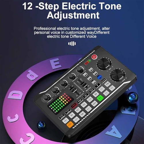NEWFUN Soundboard, Audio Mixer,Soundboard PC,Bluetooth-Stereo-Audiomixer mit Mehrfachklang, Kompatibel mit Computern und Smartphones für DJs, Musikstudioaufnahmen, Online-Karaoke, Live-Streaming
