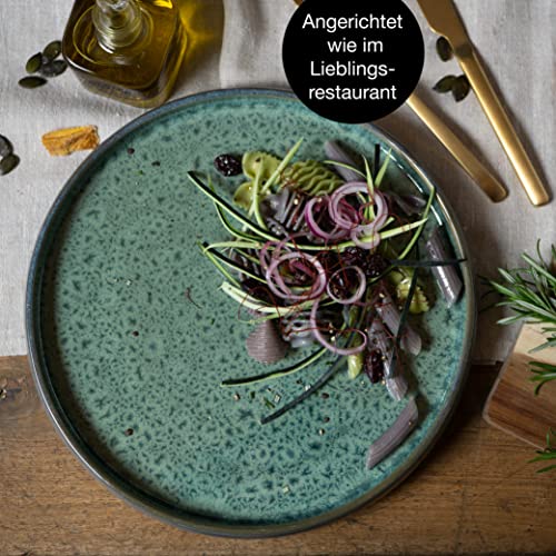 Moritz & Moritz SOLID 18-tlg Steinzeug Geschirr Set 6 Personen - Geschirrset 6 Personen aus je 6 Dinner Teller, Kleine Teller, Tiefe Teller