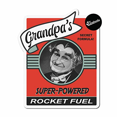 Darknalia | Grandpa's Rocket Fuel Vintage Style Hot Rod Classic Car Sticker | Vinyl Sticker | Luggage Label | Sam Dracula Vampire Edition