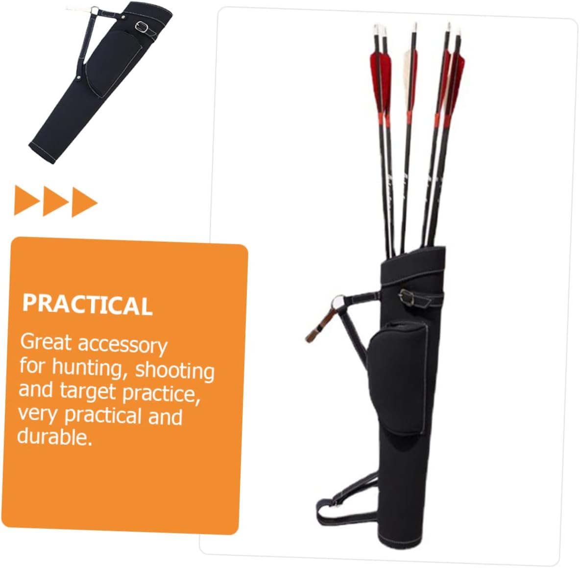 Leather Multi-Function Arrow Storage Bag for Comfortable Carrying Detachable Straps Supplies