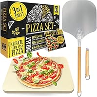 Loco Bird &ndash; Pietra per pizza in cordierite con pala (set da 3 pezzi)