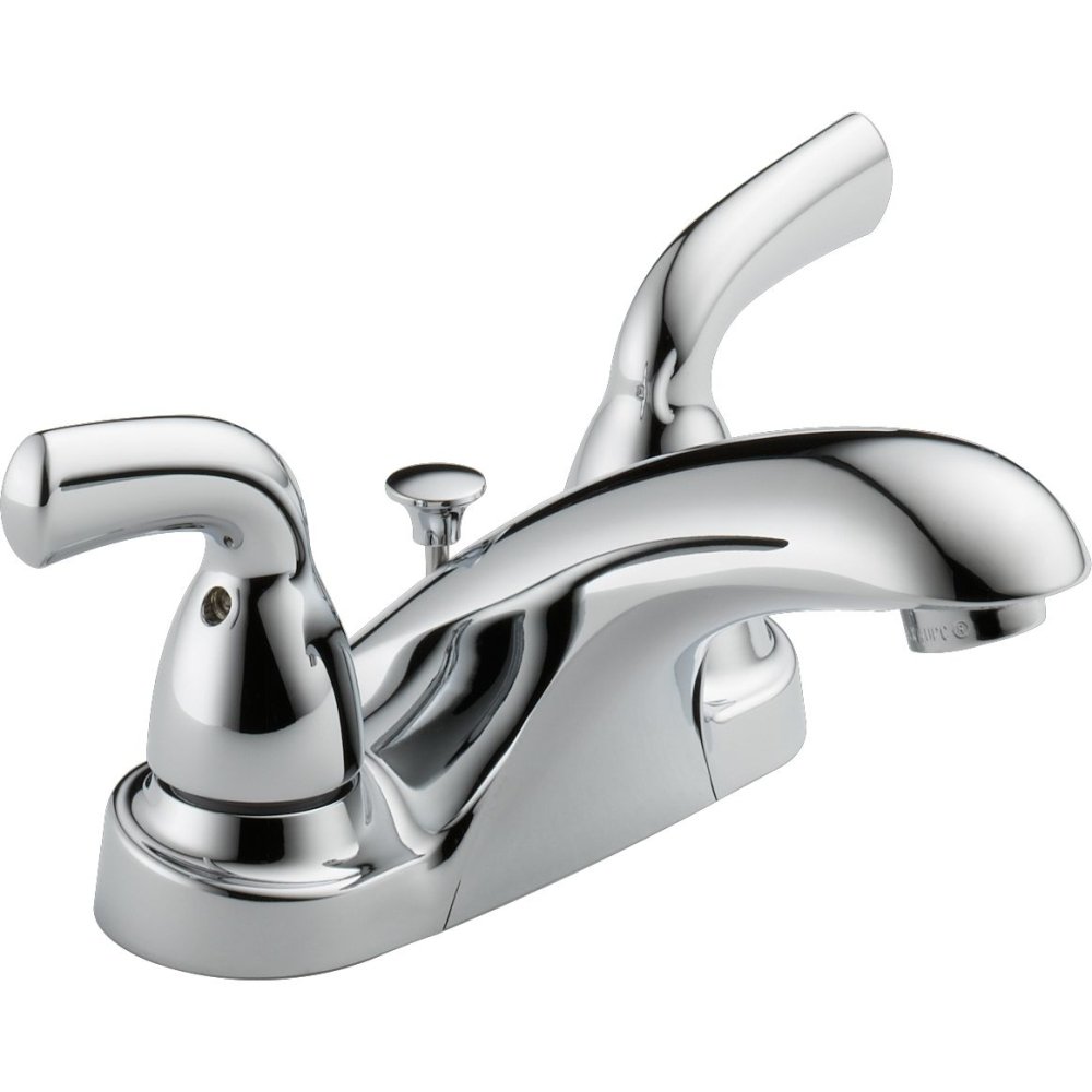 Delta Faucet Foundations Centerset Bathroom Faucet, Chrome Bathroom Sink Faucet, 2 Handle Bathroom Faucet, Plastic Drain Assembly, Chrome B2510LF-PPU MISSING PIECES 
