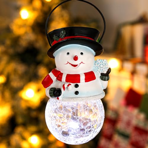 Christmas Solar Lanterns Christmas Outdoor Hanging Lantern, Snowman