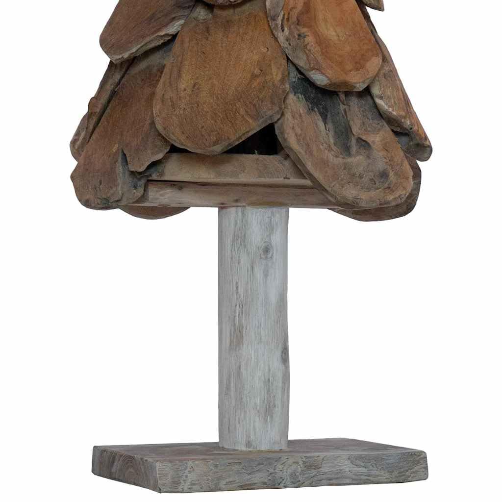Árbol de Navidad de madera de teca, 91 cm, color marrón con soporte