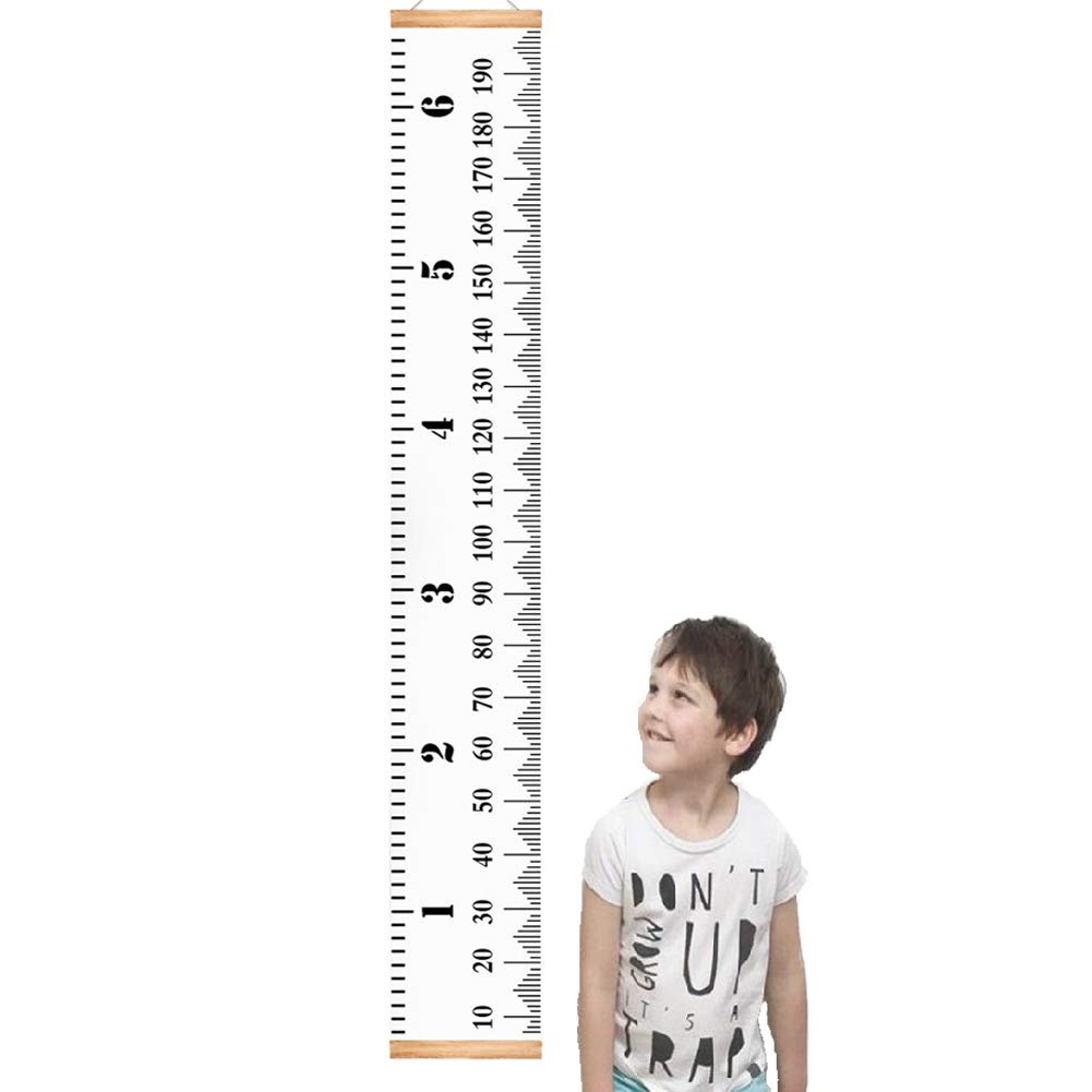 Growth Chart for Kids - 78.7" x 7.9" Removable Writable Canvas Height Ruler Handing Wall Decor - A Keepsake of Child Growth Heights from Baby to Adult