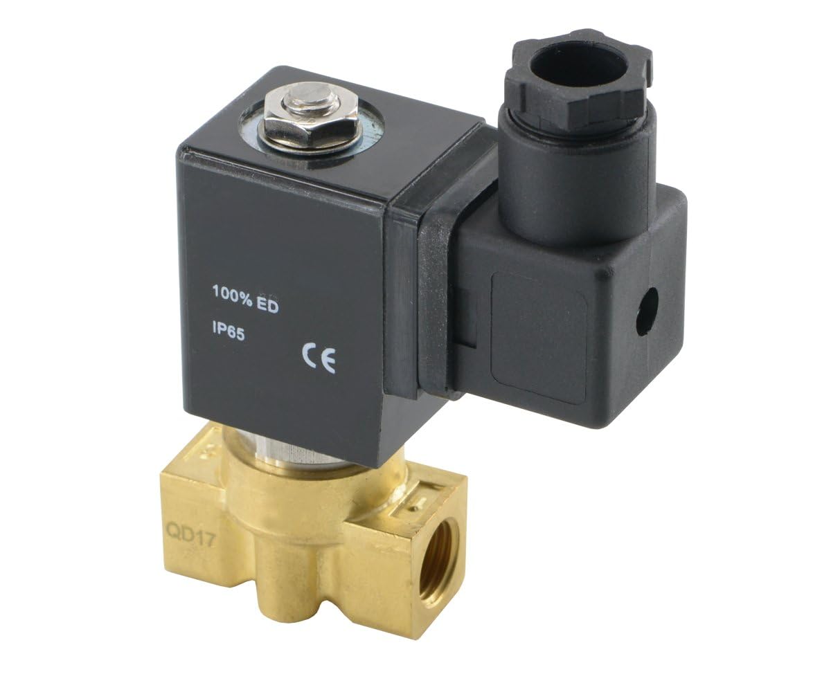 Fittingstore - Magnetventil Stromlos geschlossen aus Messing für Druckluft, Wasser, neutrale Gase (12 V= - G 1/4")
