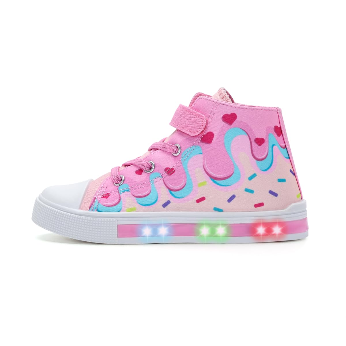 Kids Light-Up Sneakers High-Top Canvas Shoes