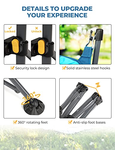 Deerfamy Hammock Chair Padded, Swinging Camping Chair With Back Support, Oversized Swing Chair Lounger Hold Up To 350 Lbs, Portable Swinging Chairs For Outdoors, Lawn #TOP4