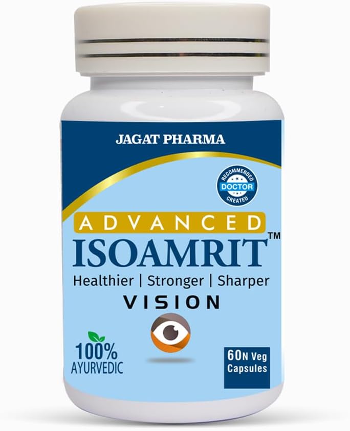 - Jagat Pharma ISOAMRIT Eye Care Capsules, 60 Count - Natural Relief for Dry Eyes, Moisturizes Eyes, Gentle formula, Post-surgical Care, Headache, Unisex, Capsules