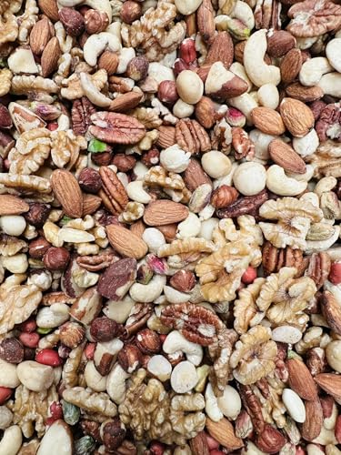 Raw Mixed Nuts 2kg – Deluxe 9 Premium Luxury Nut Mix of Cashews Almonds Walnuts Brazils Macadamia Pistachios Peanuts Pecans Hazels – Assorted Selection Whole Natural Unsalted Healthy Snacks Bulk Gift