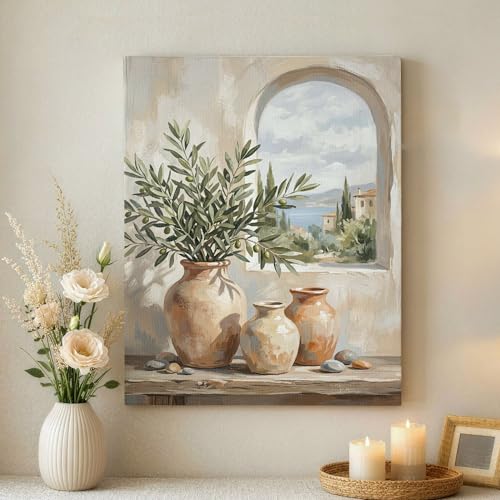 Toile murale abstraite vase rustique déco cuisine salon chambre 40x50cm