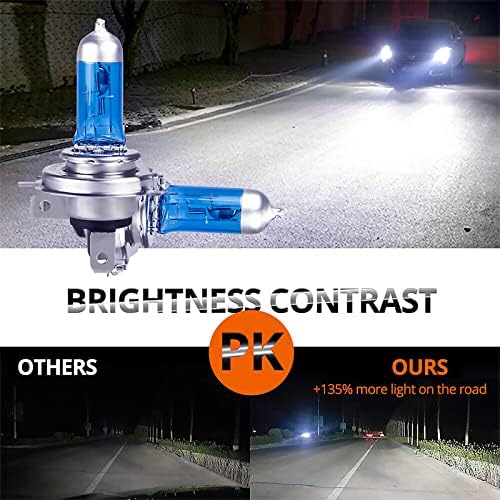 2 x H7 Headlight Bulbs Kits, 12V 100W 6500K Halogen Xenon Headlight Bulb, Driving DRL Lamp Replacement, High/Low Beam Upgrade Lamp Conversion Kit, White (H7)