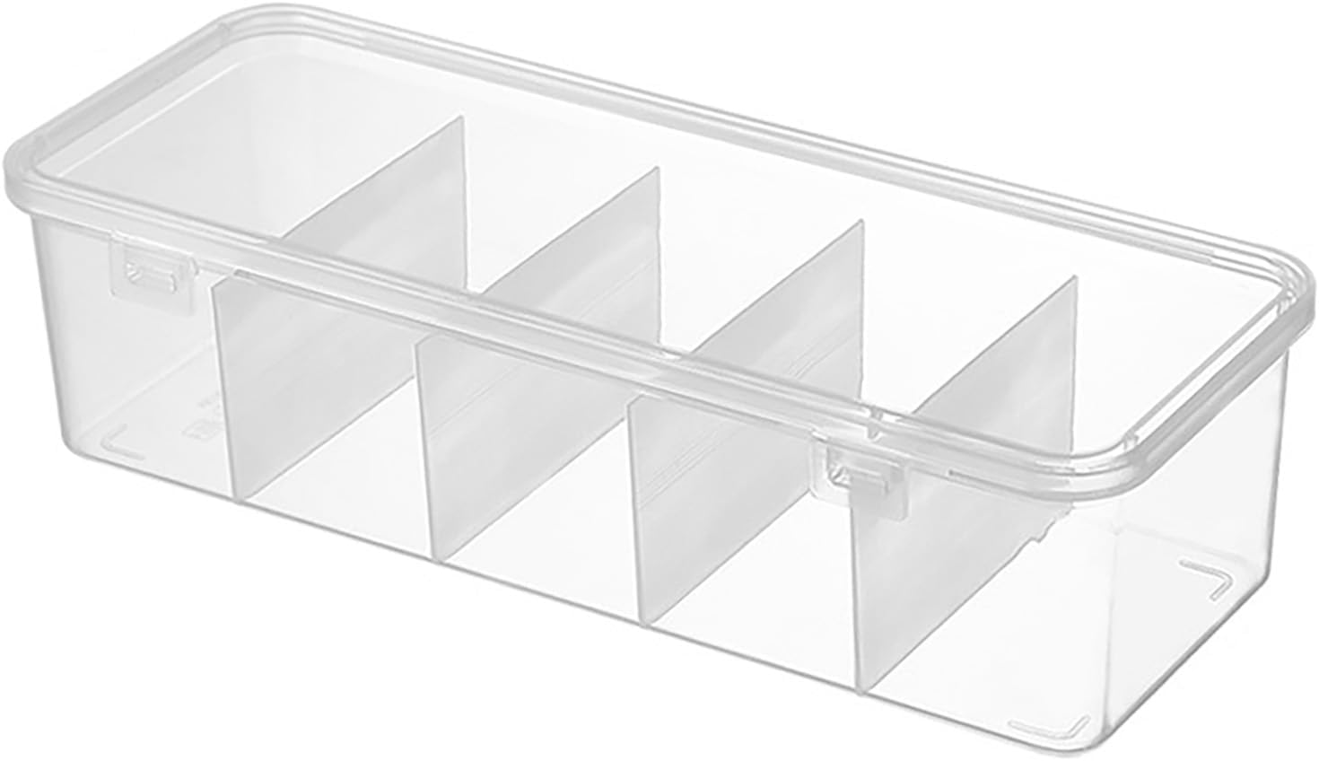 Hair Accessories Organizer Plastic Compartment Container Multifunctional Storage Box 5 Compartment Clear for Girls Women Home Office with PP Material Simple Elegant Design