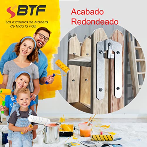 BTF® Scale a forbice in legno pino doppia salita