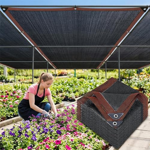 Sukh Shade Cloth for Garden - 70% Sunblock Shade Cloth for Garden Black Mesh Tarp 6.5 x 10 FT Sun...