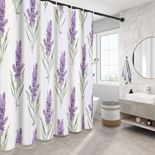Rideau de douche anti-moisissure en polyester imperméable bouquet mauve