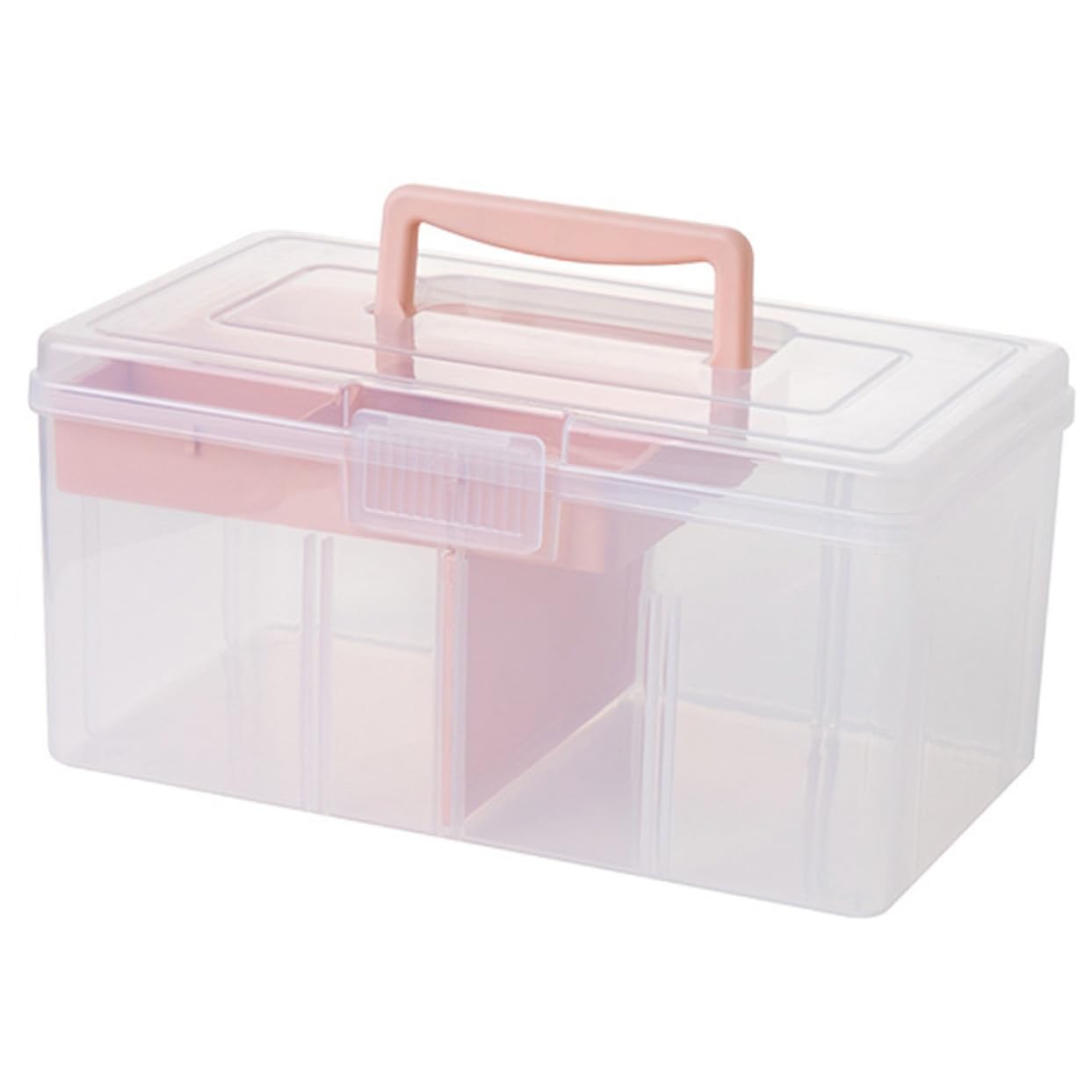VALICLUD Caja de Almacenaje Transparente con Tapa y Asa Organizador Portátil Multifuncional para Hogar Oficina y Escuela Práctico Contenedor Apilable