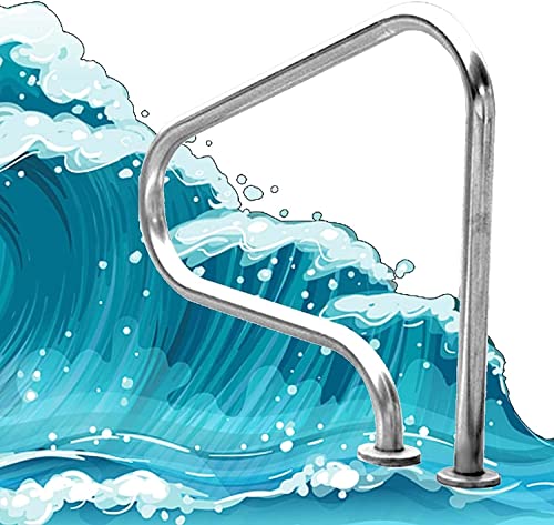 Baranda para piscina de acero inoxidable 3 curvas 80 cm miniatura 1