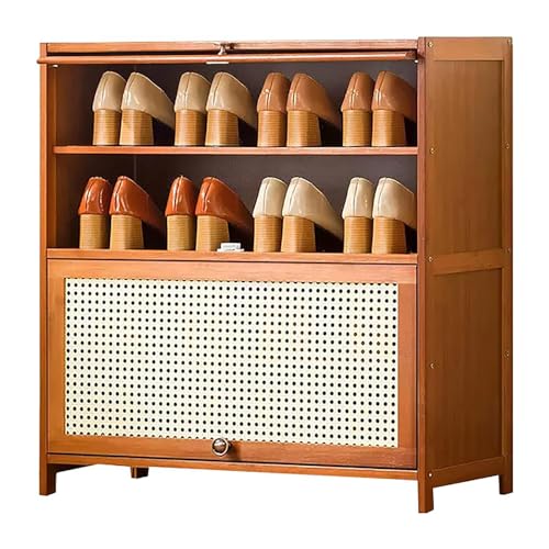 Meuble à chaussures en rotin et bambou, design minimaliste haut de gamme