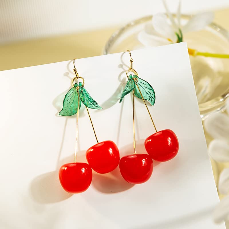 3D Cherry Dangle Earrings vivid Fruit Sweet Jewelry for Women3
