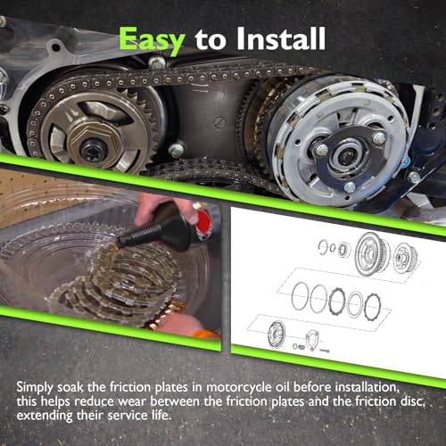 Image of Mofun Friction Steel Plates Clutch Kit Compatible with Harley FL Touring Electra Road Street Glide Road King 2017-2025 Softail Street Bob 2018-2025 Fit M8, Replace of P /N 37000287 303-30-10019