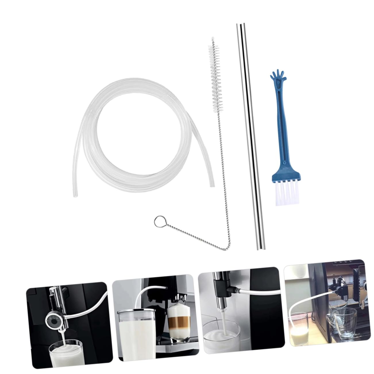 3 Ensembles machines-outils à expresso nettoyage tuyau kit d'accessoires pour expresso avec pièces de rechange pour machine à expresso kit de brosse à tubes Gel de silice