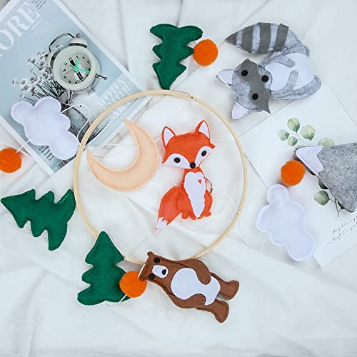 Pinnkku Woodland Animal Baby Mobile | Nursery Mobiles | Woodland Nursery Decor | Crib Mobile For Baby Boys And Girls | Crib Bedding Accessory| Baby Gift #TOP3