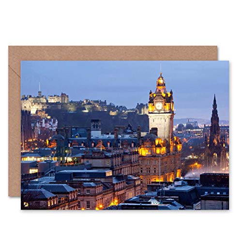 Wee Blue Coo Grußkarte: Edinburgh Skyline – 17,5 X 12,5 Cm, Auf Premium-Karton, Mit Umschlag
