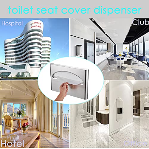 Adko Toilet Seat Cover Dispenser Commercial, Half Fold Toilet Seat Cover Dispenser Wall Mount, 250 Single Toilet Seat Cover Dispenser For Office Buildings,Hospital.(18/8 Stainless Steel) #TOP6