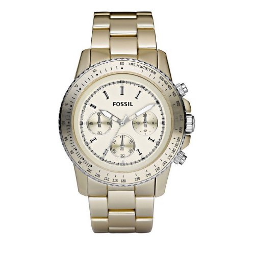Fossil Damen-Uhren Chronograph Sport Aluminium Champagner CH2708