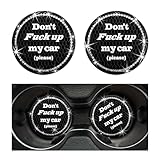 Augeny 2 PCS Bling Car Cup Coaster, 2.75 Inch Anti-Slip Crystal Rhinestone Car Cup Holder Insert Coaster, Universal Auto Drink Cup Mat, Vehicle Interior Accessories for Women Girl (Black)