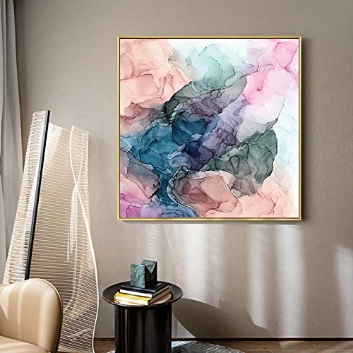 Art mural abstrait nuage coloré décoration salon moderne