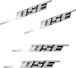 Mazda Subaru Compatible BOSE Speaker Emblem Type 3, Set of 4, Double-Sided Tape Stopper, Aluminum, Linear, Diamond Cut, Finish, Braga