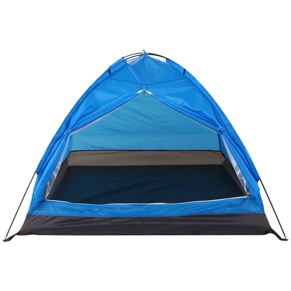 Tenda da campeggio per 2 persone con pali in fibra di vetro e mosca antipioggia per escursioni all'aperto pesca in spiaggia