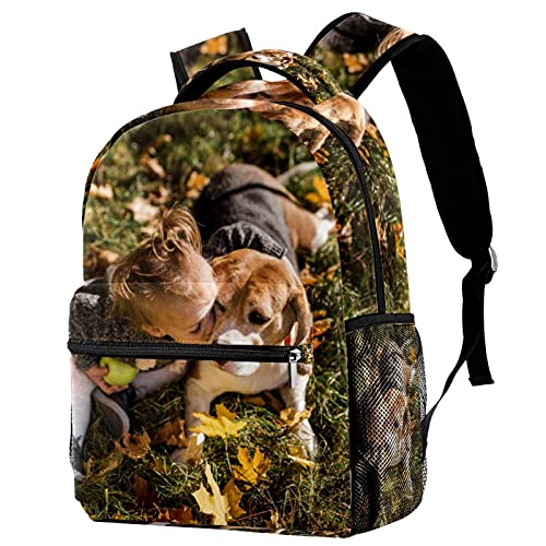 Sac à dos de voyage avec porte-bouteille fille garçon motif chien forêt