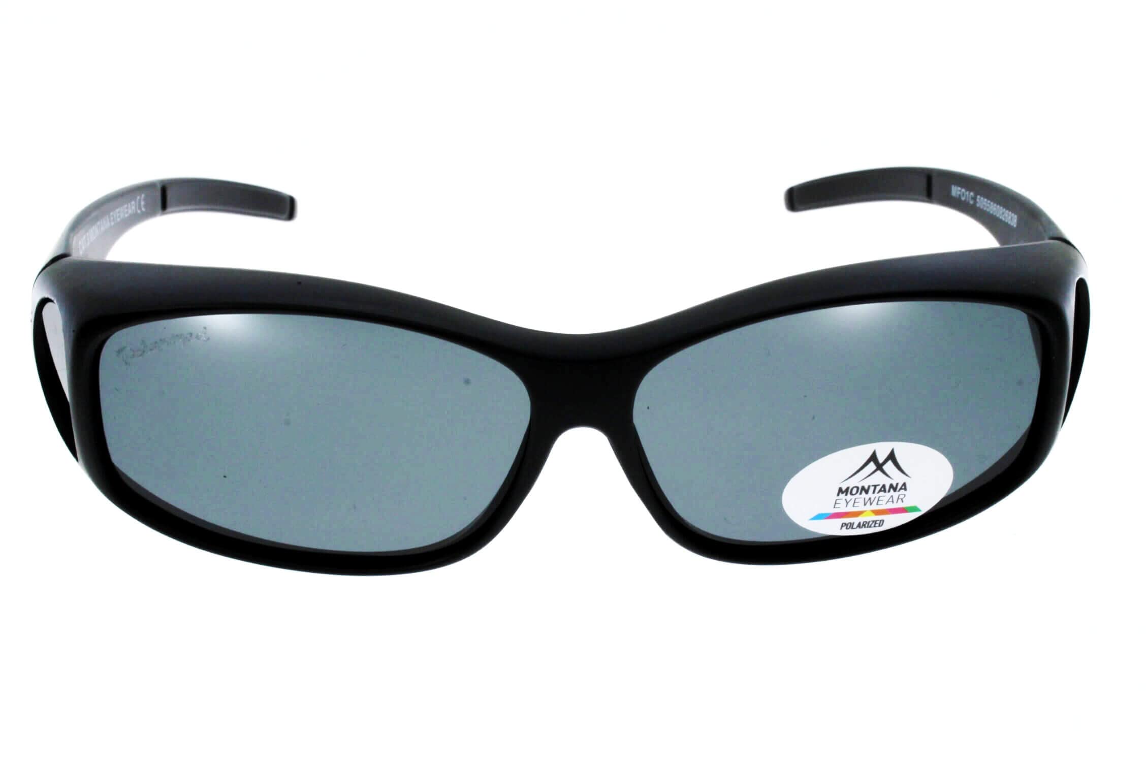 Montana MFO1C Montana - SUR-LUNETTES MONTANA MFO1C, negro mate, vidrio gris polarizado