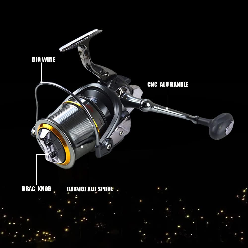 Fishdrops Surf Spinning Reel, Size 10000 12000 Saltwater Fishing Reels, Full Metal Frame 31 LBs Max Drag, 10+1 Stainless BB Ultra Smooth Powerful, High Capacity Long Casting Spinning Reels