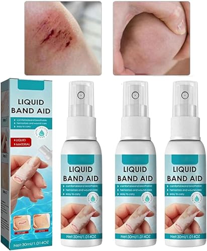 Spray pour pansement liquide, spray pour plaies imperméable, pansement adhésif protecteur transparent liquide, pour coupures mineures, égratignures, plaies et gerçures