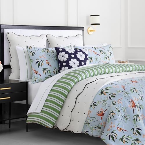 kate spade new york Spade Floral Decorative Pillow, 20" x 20" Throw Pillow for Bed or Sofa, Textured Polyester and Cotton Blend Cover, Navy by kate spade new york - Used condition - Image 6