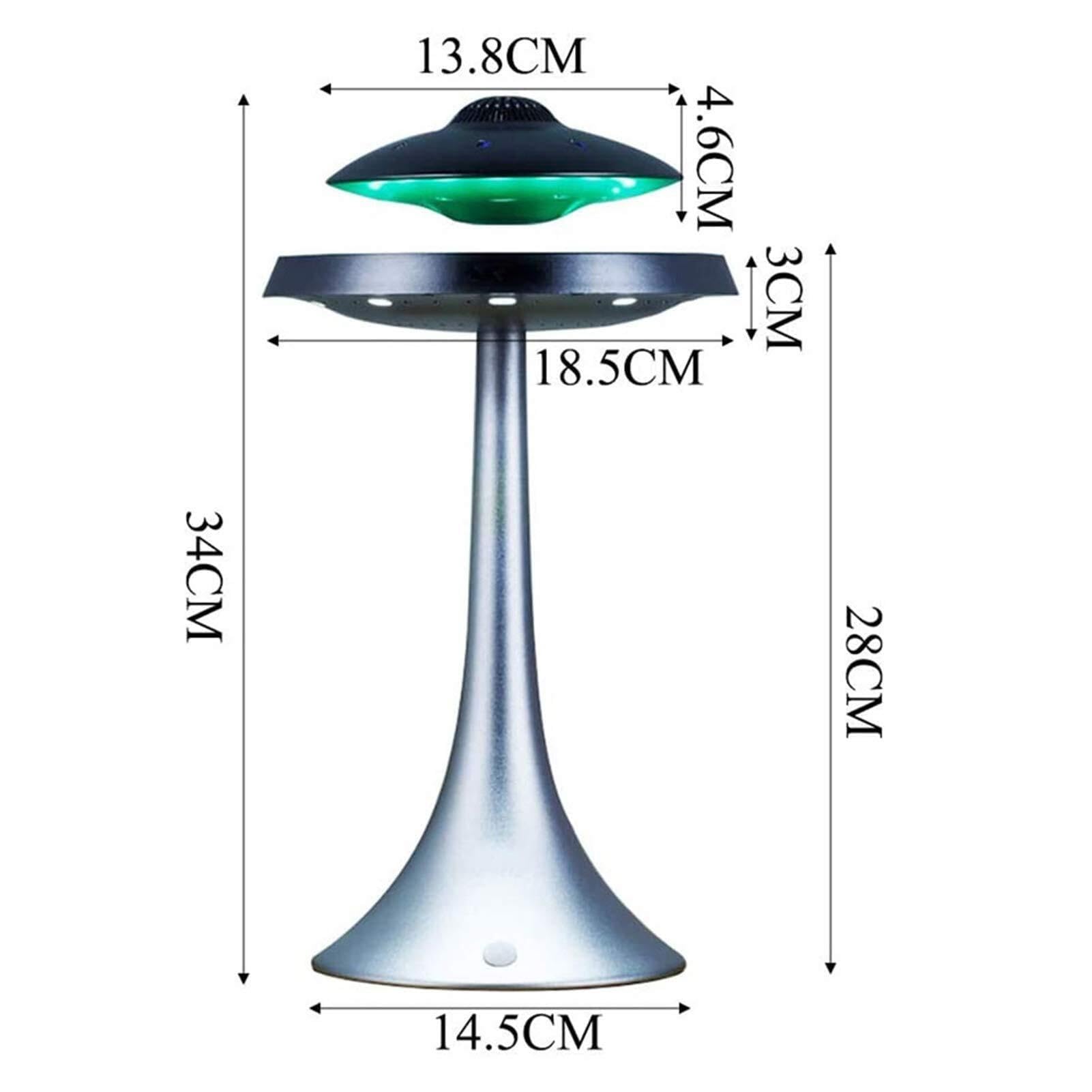 Altoparlante a levitazione magnetica, altoparlante Bluetooth UFO con ricarica wireless, altoparlante Bluetooth con lampada a LED con suono stereo da 5 W, rotazione a 360°, per la casa