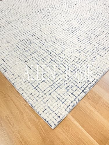 Tapete Decorativo Azul 274x183 cm de Lana Hecho a Mano miniatura 5