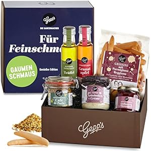Gepp’s Feinschmecker Geschenkkorb I Geschenk mit feinsten Delikatessen wie Trüffelöl und Erdbeer-Champagner Aufstrich…