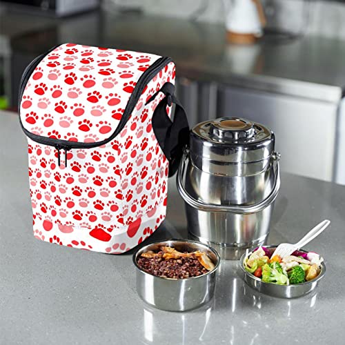 Lonchera grande Dog Paws evita derrames de comida con correa 7