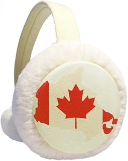 Símbolo de folha de bordo vermelho bandeira do Canadá inverno aquecedor de orelhas de lã peluda para uso externo