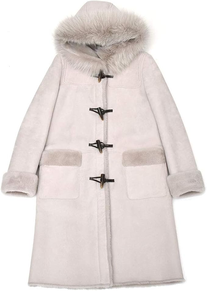 Amazon Emmeti エンメティ Alisha ムートンダッフルコート レディース 36 ペールグレー コート ジャケット 通販
