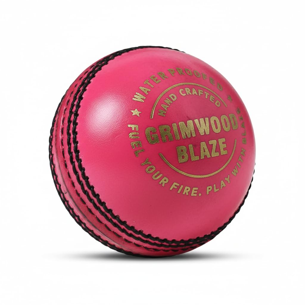 Blaze Leather Cricket Ball | Handcrafted Waterproof Design | Durable Seam & Premium Cork Core | Match Ready for Test, ODI, T20 & Practice Games (Pink)-picture-12