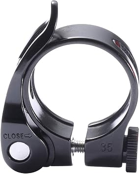 Quick Release Bicycle Seatpost Clamp,31.8mm 34.9mmBlack/Red/Blue